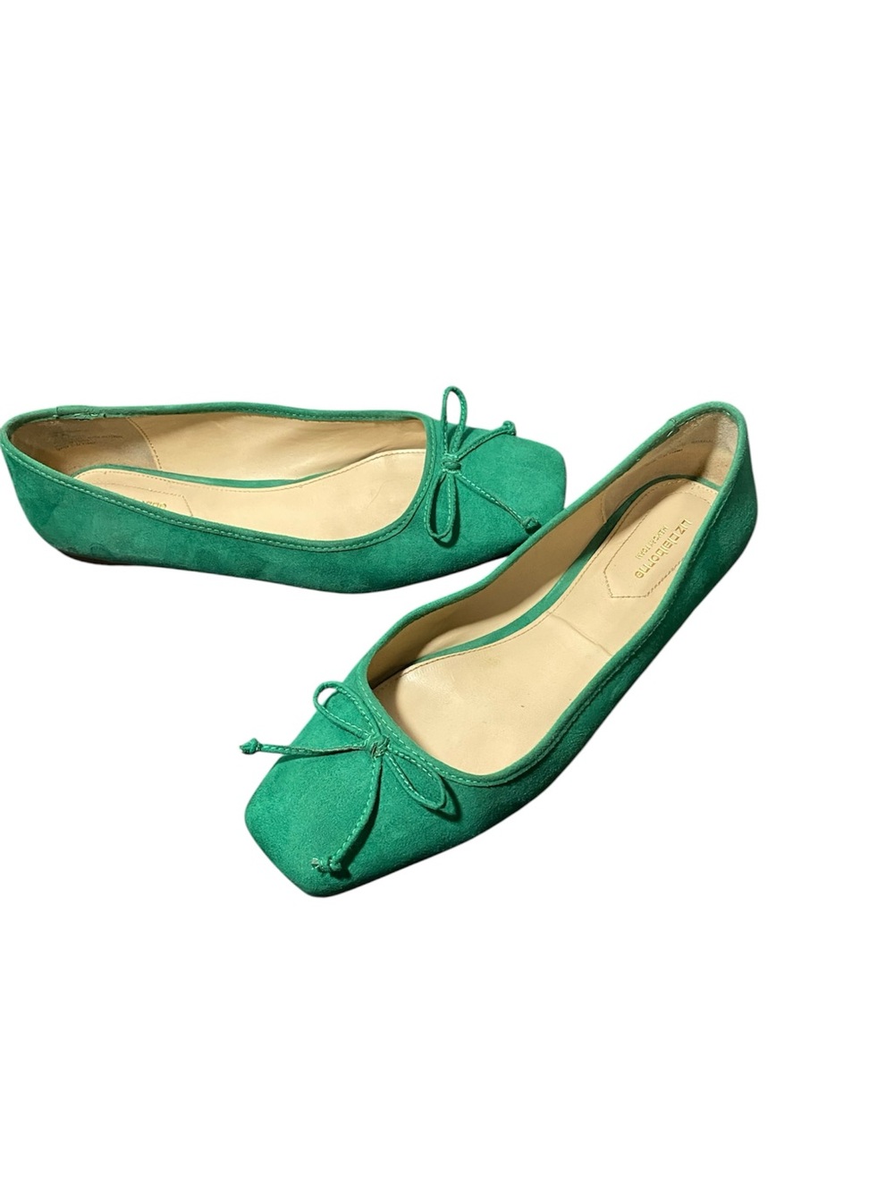 Liz Claiborne Emerald Green Suede Ballet Flats Sz-10